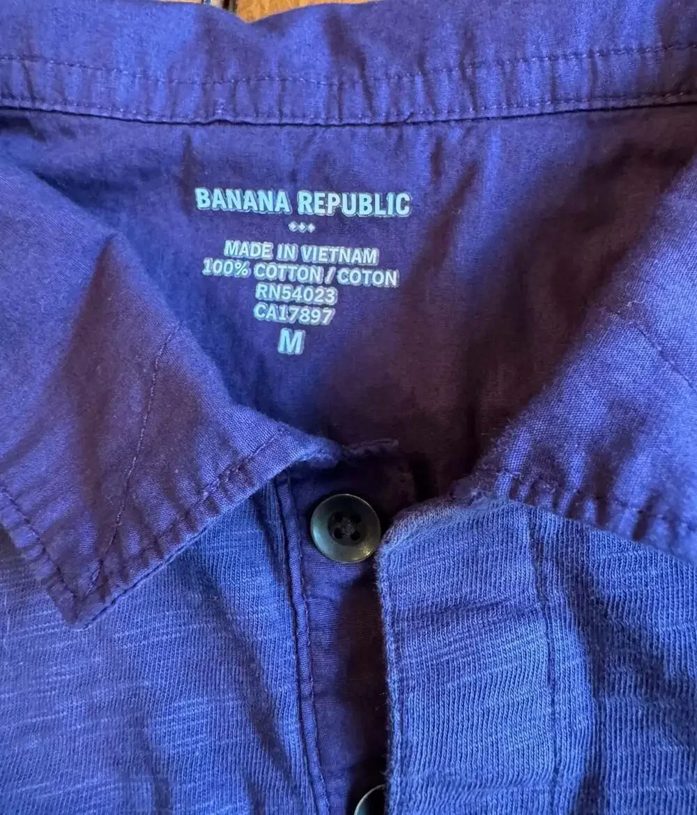 Banana Republic Purple Slub Knit Short Sleeve Polo Shirt Men's Size M h1198